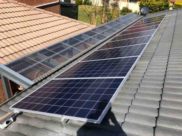 Solar panels on a roof