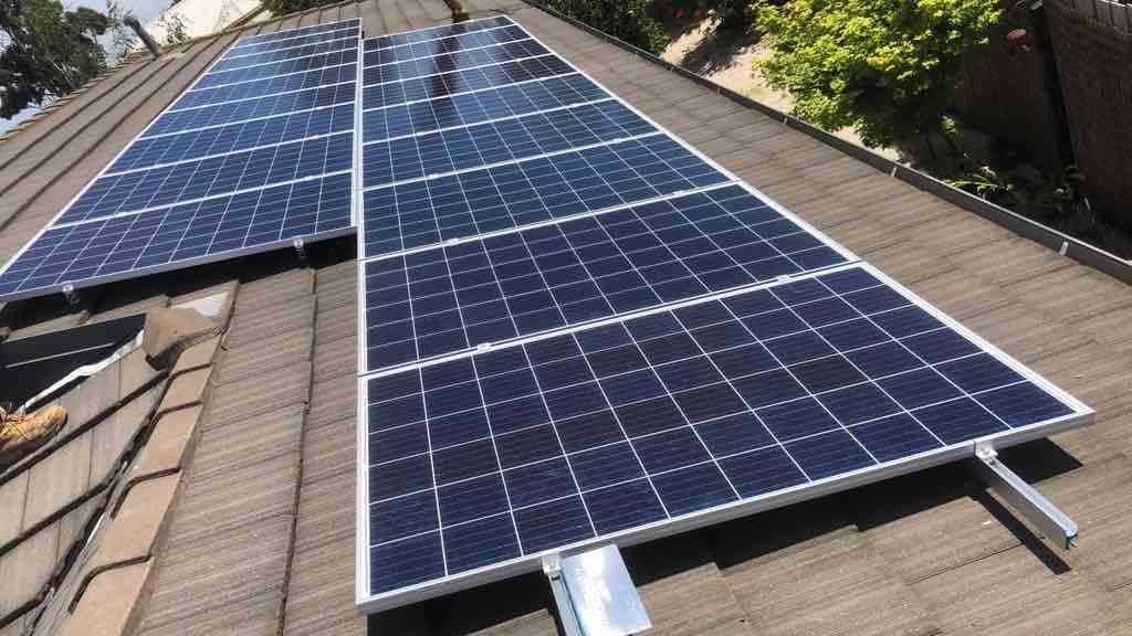 Solar panels on a roof