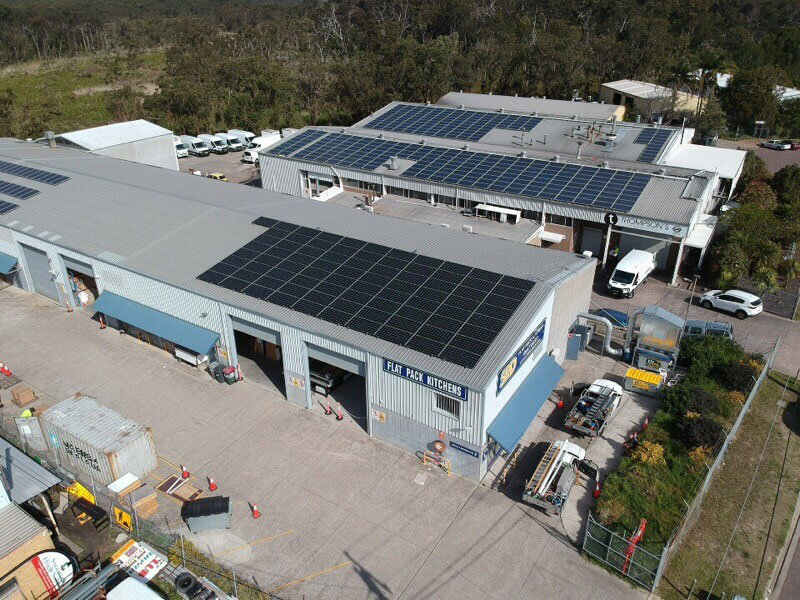 30kW commercial solar system on sheds