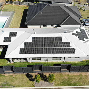Medium large residential home with solar panels installed on the roof by Sunrays Power